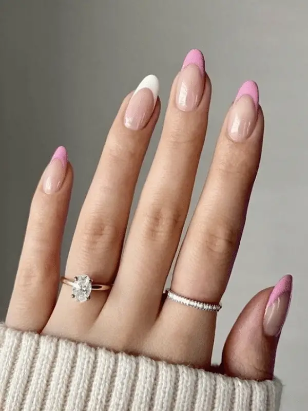 Pink French Tip Nails