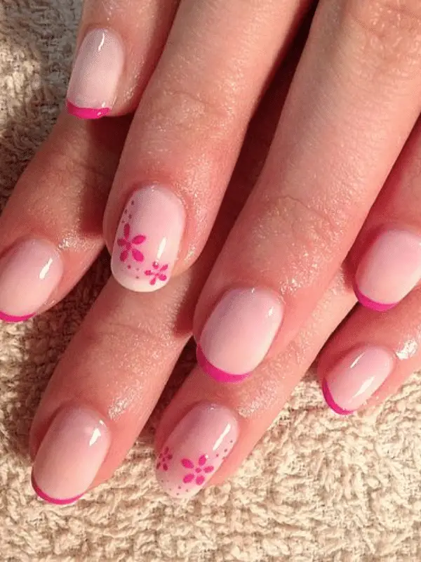 Pink French Tip Nails