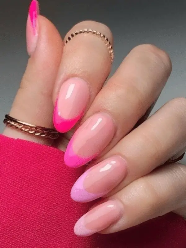 Pink French Tip Nails