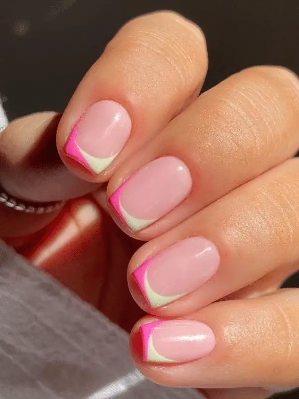 Pink French Tip Nails