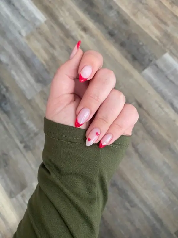 Red French Tip Nails