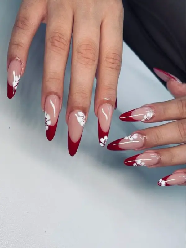 Red French Tip Nails