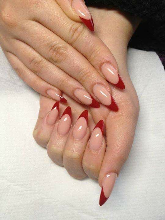 Red French Tip Nails