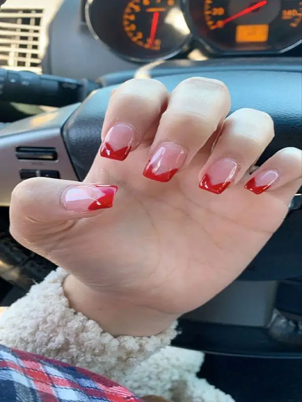 Red French Tip Nails